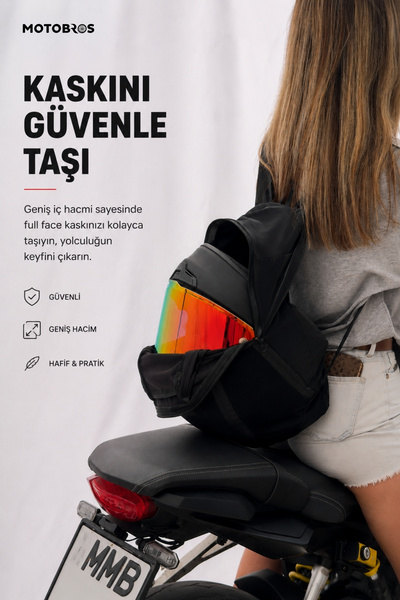 Motobros Motosiklet Çanta Su Geçirmez Katlanabilir Motosiklet Sırt Çantası Kask Sığabilen Motorcu Çantası 25 Litre