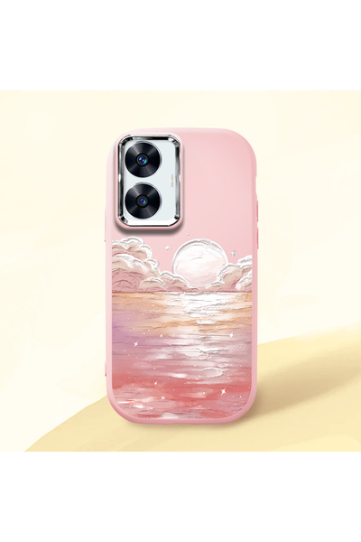 ucuc Realme C55 Compatible Shock-Absorbing Camera Protected Pink Silicone Cas...