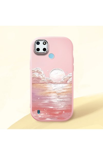 ucuc Realme C21Y/C25Y Compatible Shock-Absorbent Camera Protected Pink Silico...