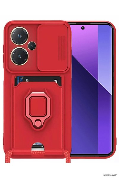 New Face حافظة SPT-GLD Newface Redmi Note 13 Pro Plus من السيليكون مع حامل بط...