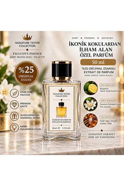 Genel Markalar 50 ml Kadın Parfüm %25 Orijinal Esans Extrait de Parfum Cam Şi...