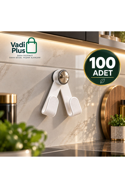 ALBBEK Vadi Plus 100-Piece Adhesive Adjustable Plate and Pot Lid Organizer White