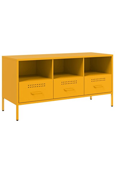 vidaxl Dulap TV, galben muștar, 100,5x39x50,5 cm, oțel