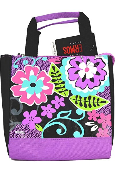 THERMOSİDİNG Thermos® Lunch Bag for School Kids - Black Floral Bag | Temperat...