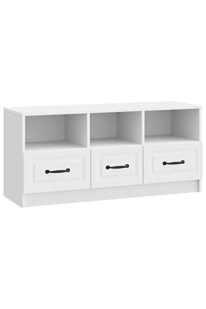 vidaxl Cabinet TV cu sertar Alb 102 x 34,5 x 47 cm Lemn prelucrat