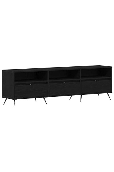 vidaxl Cabinet TV 150 x 30 x 44,5 cm Stejar negru Lemn prelucrat