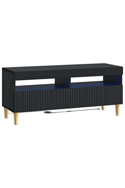 vidaxl Cabinet TV cu LED ARNHEM 100 x 35 x 43 cm Negru Lemn prelucrat