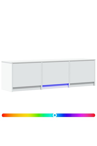 vidaxl Mobilier TV cu LED 140 x 34 x 40 cm Alb Lemn prelucrat