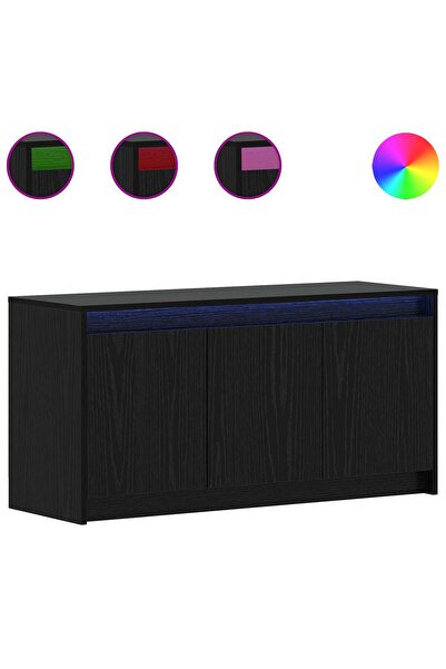 vidaxl Cabinet TV 100 x 34 x 50 cm Stejar Negru Lemn prelucrat