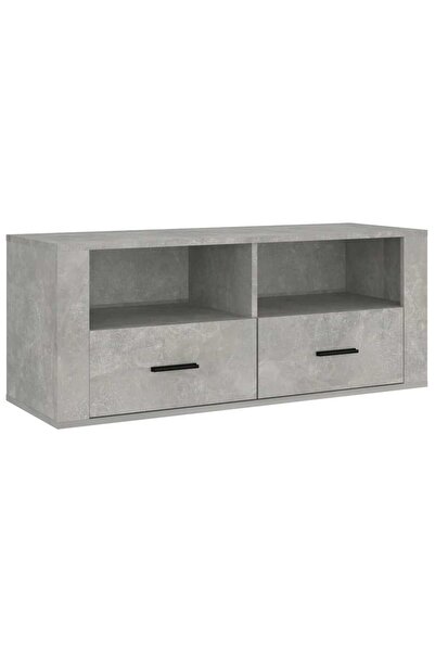 vidaxl Comodă TV, gri beton, 100x35x40 cm, lemn prelucrat