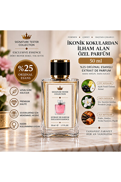 Genel Markalar 50 ml Kadın Parfüm %25 Orijinal Esans Extrait de Parfum Cam Şi...