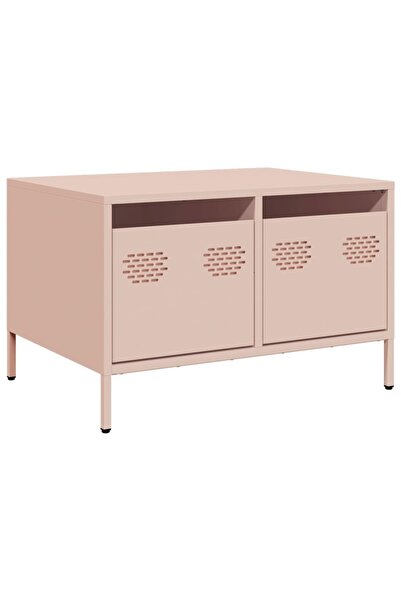 vidaxl Dulap TV, roz, 68x50x43,5 cm, oțel laminat la rece