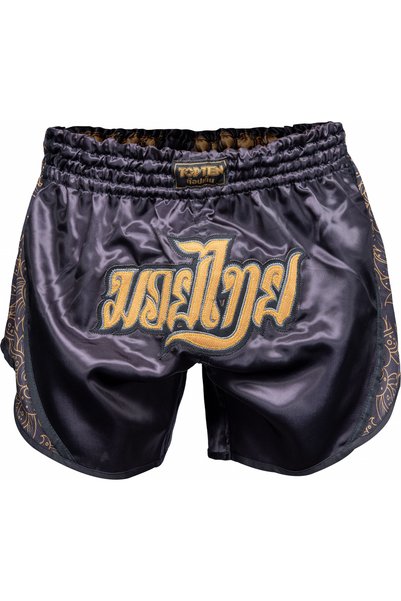 Top Ten Pantaloni scurti Thaiboxing "Nong Han", Top Ten, Negru, M
