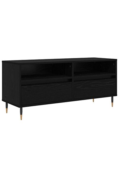 vidaxl Cabinet TV cu sertar Stejar Negru 100 x 34,5 x 44,5 cm