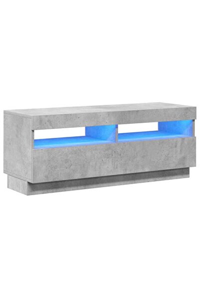 vidaxl Comodă TV cu lumini LED, gri beton, 100x35x40 cm