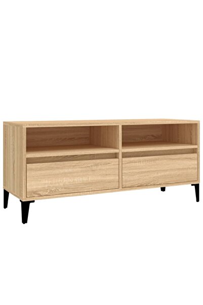 vidaxl Comodă TV, stejar sonoma, 100x34,5x44,5 cm, lemn prelucrat