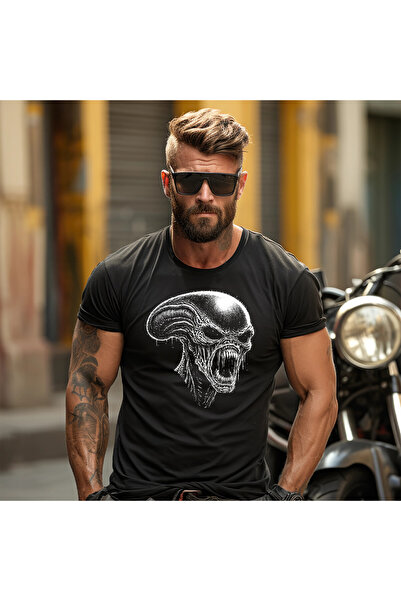 OKTANE Tricou Alien Head model 3 negru M