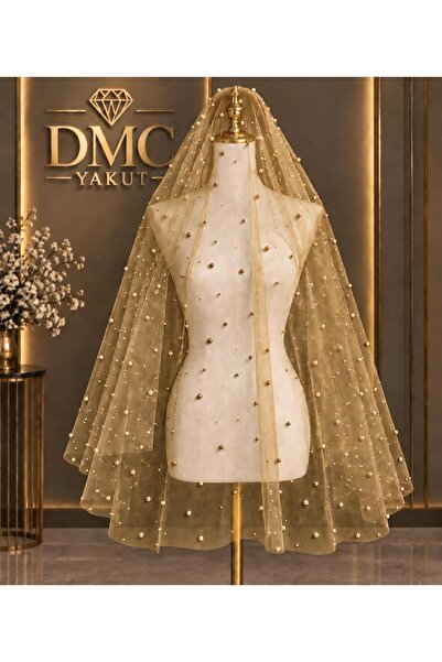 Genel Markalar Yuvarlak 150x150 cm İncili renkli Gelin Duvağı Nişan-Kına-Düğü...
