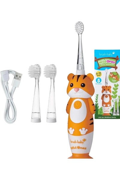 Brush-Baby Periuță de dinți WildOnes Sonic Tiger pentru copii 0-10 ani (50601...