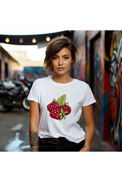 OKTANE Tricou dama Fructe de padure model 6, de vara, Fructe, 100%bumbac, cul...