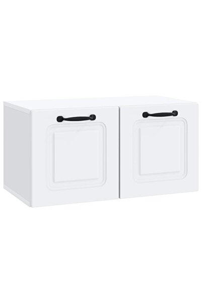 vidaxl Oglindă TV montată pe perete Pe perete Alb 59,5 x 31 x 30 cm