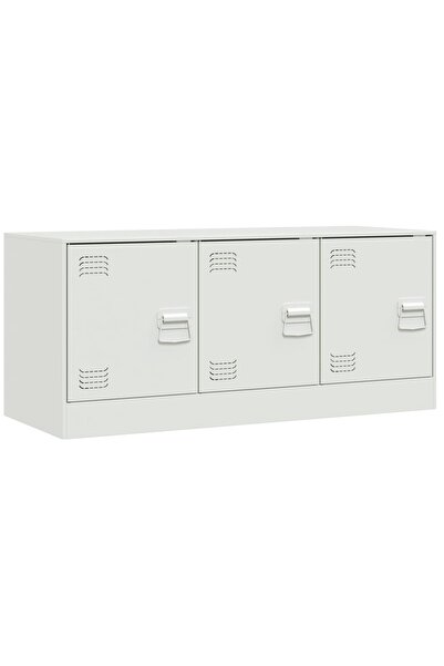 vidaxl Comodă TV, alb, 99x39x44 cm, oțel