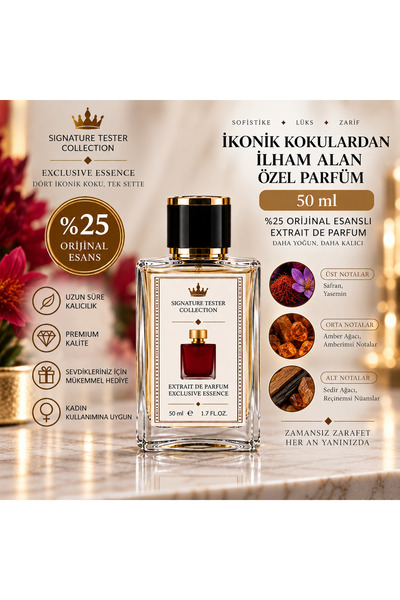 Genel Markalar 50 ml Kadın Parfüm %25 Orijinal Esans Extrait de Parfum Cam Şi...