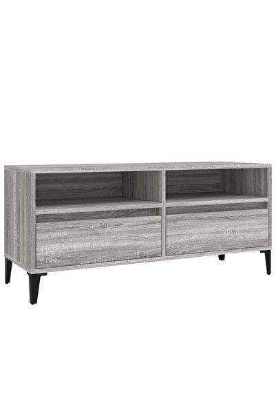 vidaxl Comodă TV, gri sonoma, 100x34,5x44,5 cm, lemn prelucrat