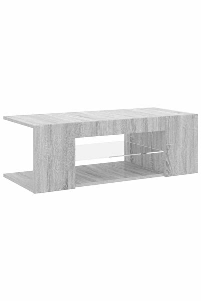 vidaxl Comodă TV cu lumini LED, gri sonoma, 90x39x30 cm