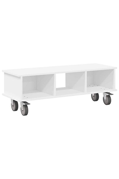 vidaxl Support TV 100 x 35 x 35 cm Alb Lemn prelucrat