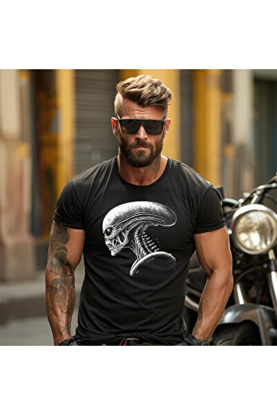 OKTANE Tricou Alien Head model 10 negru M