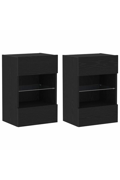 vidaxl Set comodă TV 2 buc. Negru Lemn prelucrat