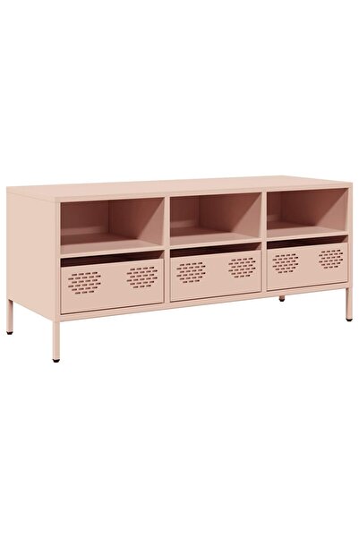 vidaxl Dulap TV, roz, 101,5x39x43,5 cm, oțel laminat la rece