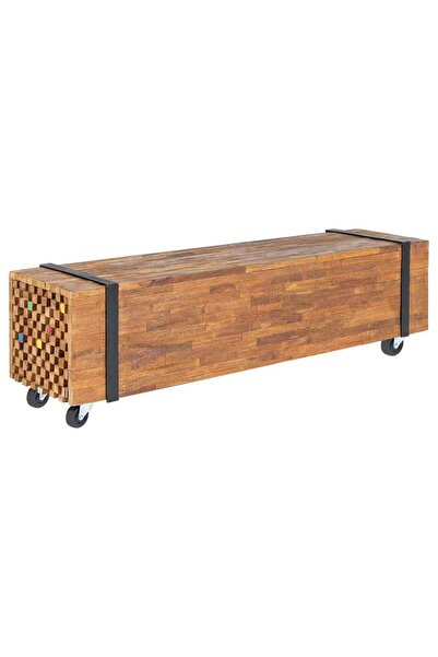 vidaxl Suport TV, 110x30x32,5 cm, lemn masiv de tec