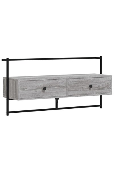 vidaxl Dulap TV montat pe perete, gri sonoma, 100,5x30x51 cm, lemn