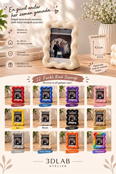 Genel Markalar Ayaklı Dalgalı İnstax Fotoğraf Çerçevesi