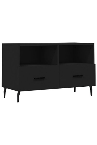 vidaxl Comodă TV, negru, 80x36x50 cm, lemn prelucrat