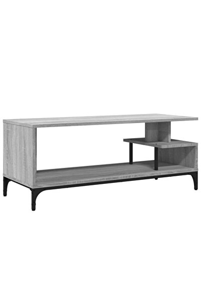 vidaxl Comodă TV, gri sonoma, 102x40x41 cm, lemn și oțel
