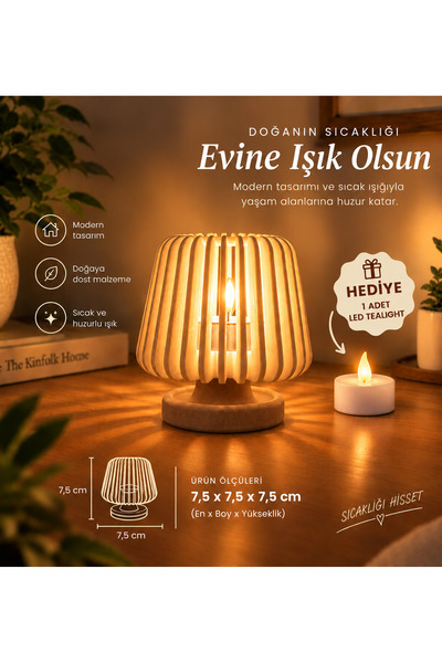 Genel Markalar Dekoratif Mini Abajur LED Tealight Mumluk