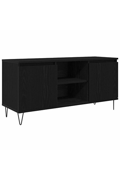 vidaxl Cabinet TV 104 x 35 x 50 cm Stejar Negru Lemn prelucrat