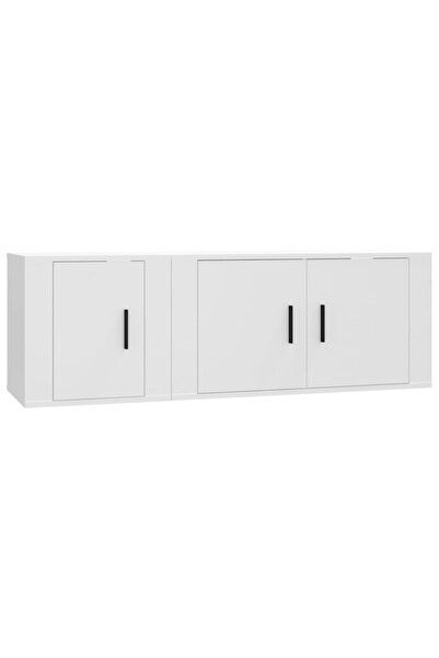 vidaxl Set dulap TV, 2 piese, alb, lemn prelucrat