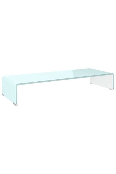 vidaxl Stativ TV/Suport monitor, sticlă, verde, 80 x 30 x 13 cm