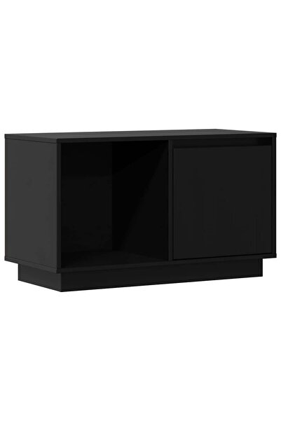 vidaxl Comodă TV, negru, 74x35x44 cm, lemn masiv de pin