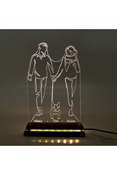 Generic Brand Φωτιστικό LED "Couple With Dog" W00707