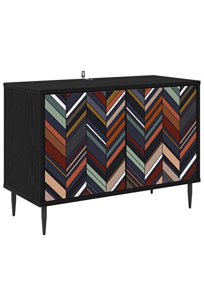 vidaxl Cabinet TV OMMEN 69 x 33 x 50,5 cm Stejar Negru Lemn prelucrat