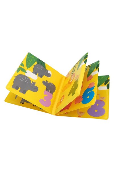 Akuku Carticica moale de baie Digits cu 10 pagini colorate si chitaitoare, ma...