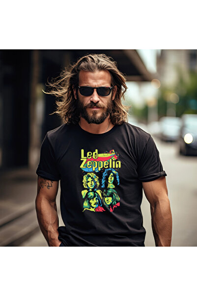 OKTANE Tricou cu imprimeu Led zeppelin negru M