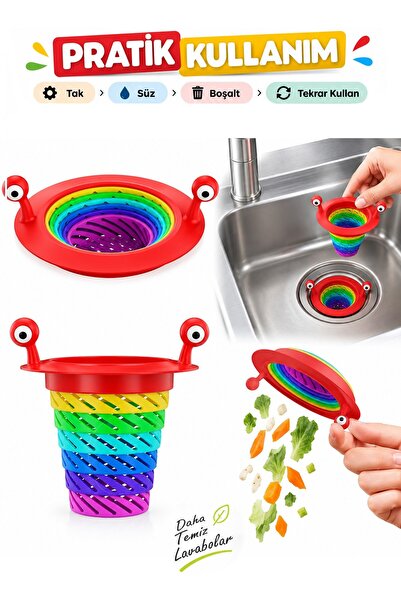 omilife Renk 6 Kademeli Lavabo Süzgeci Gider Tıkacı Mutfak Banyo Lavabo Kapağı