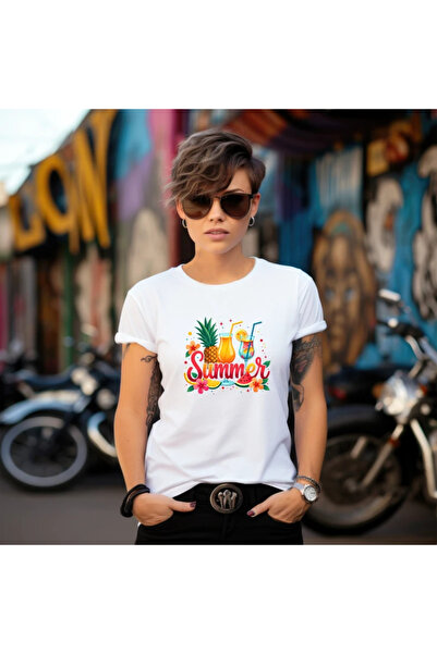 OKTANE Tricou vara Summer cocktail tropical alb 3XL