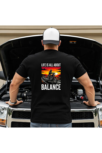 OKTANE Tricou Life is all about balance motorcycle negru L